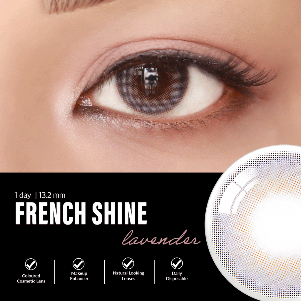 COLORED CONTACT LENSES OLENS French Shine Lavender ( 1 Day )