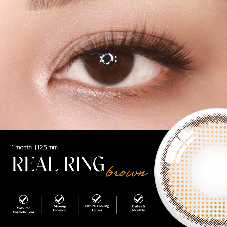 COLORED CONTACT LENSES OLENS Real Ring Brown (1 Month)