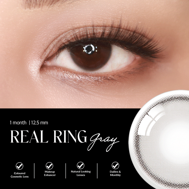 COLORED CONTACT LENSES OLENS Real Ring Gray (1 Month)