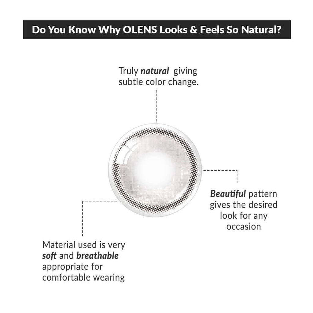 COLORED CONTACT LENSES OLENS Real Ring Gray (1 Month)