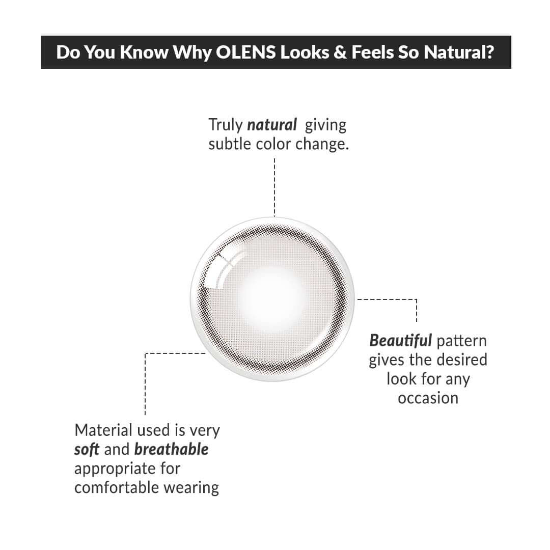 COLORED CONTACT LENSES OLENS Real Ring Gray (1 Month)