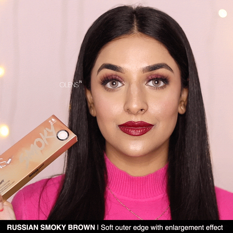 COLORED CONTACT LENSES OLENS Russian Smoky Brown ( 1 Day )