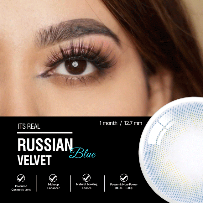 COLORED CONTACT LENSES OLENS Russian Velvet Blue ( 1 Month )