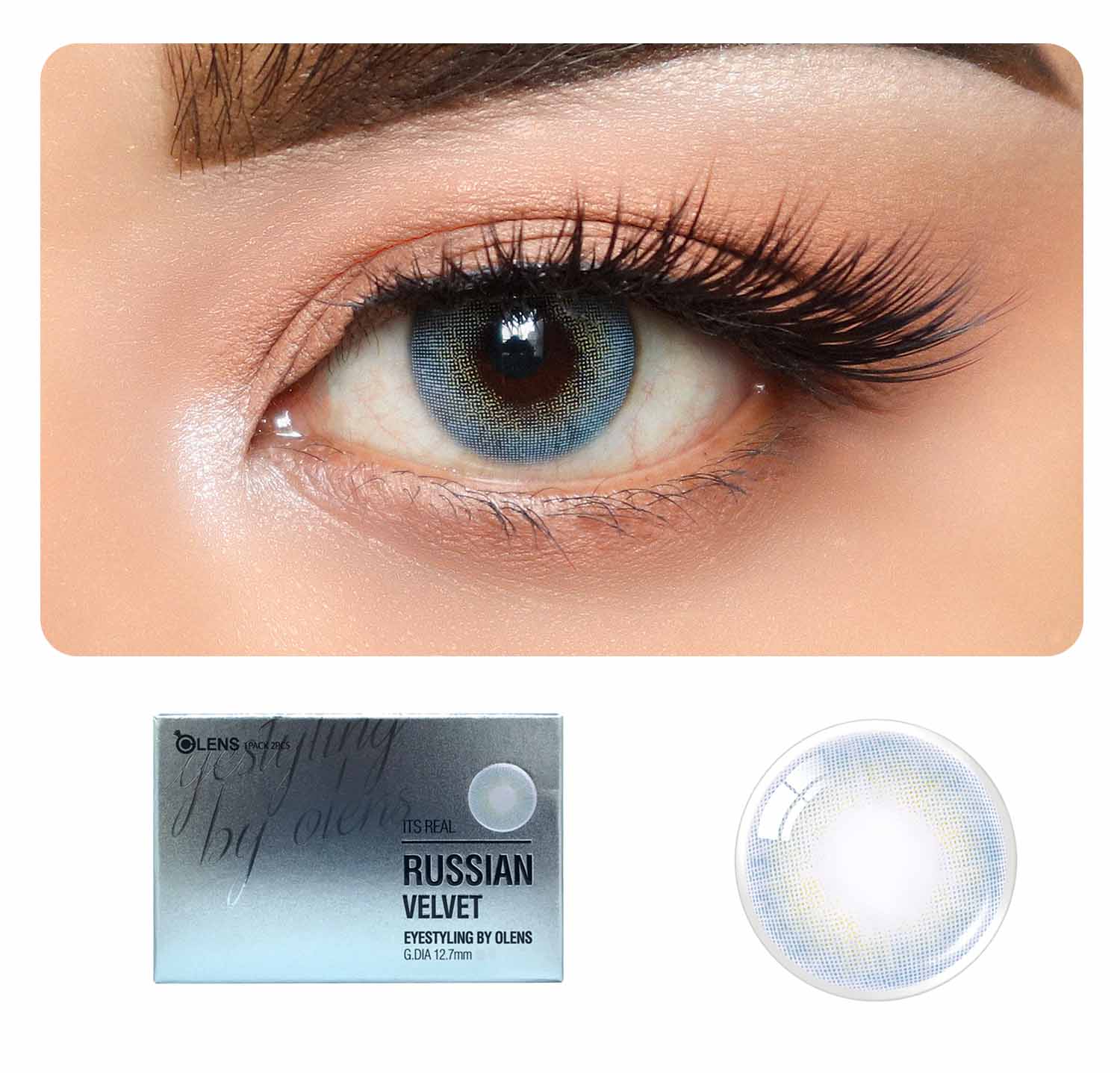 COLORED CONTACT LENSES OLENS Russian Velvet Blue ( 1 Month ) Main image