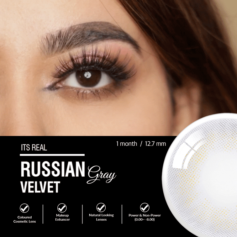 COLORED CONTACT LENSES OLENS Russian Velvet Gray ( 1 Month )