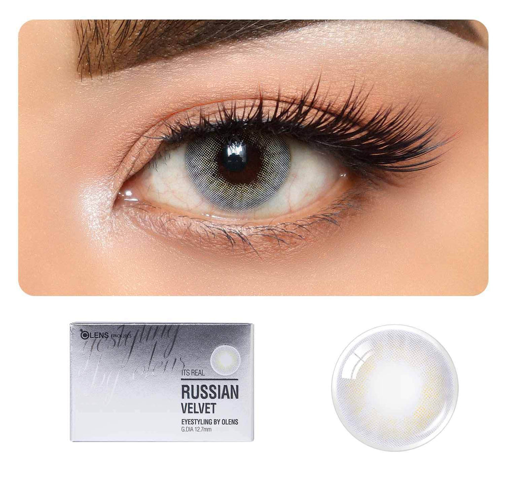 COLORED CONTACT LENSES OLENS Russian Velvet Gray ( 1 Month )-1