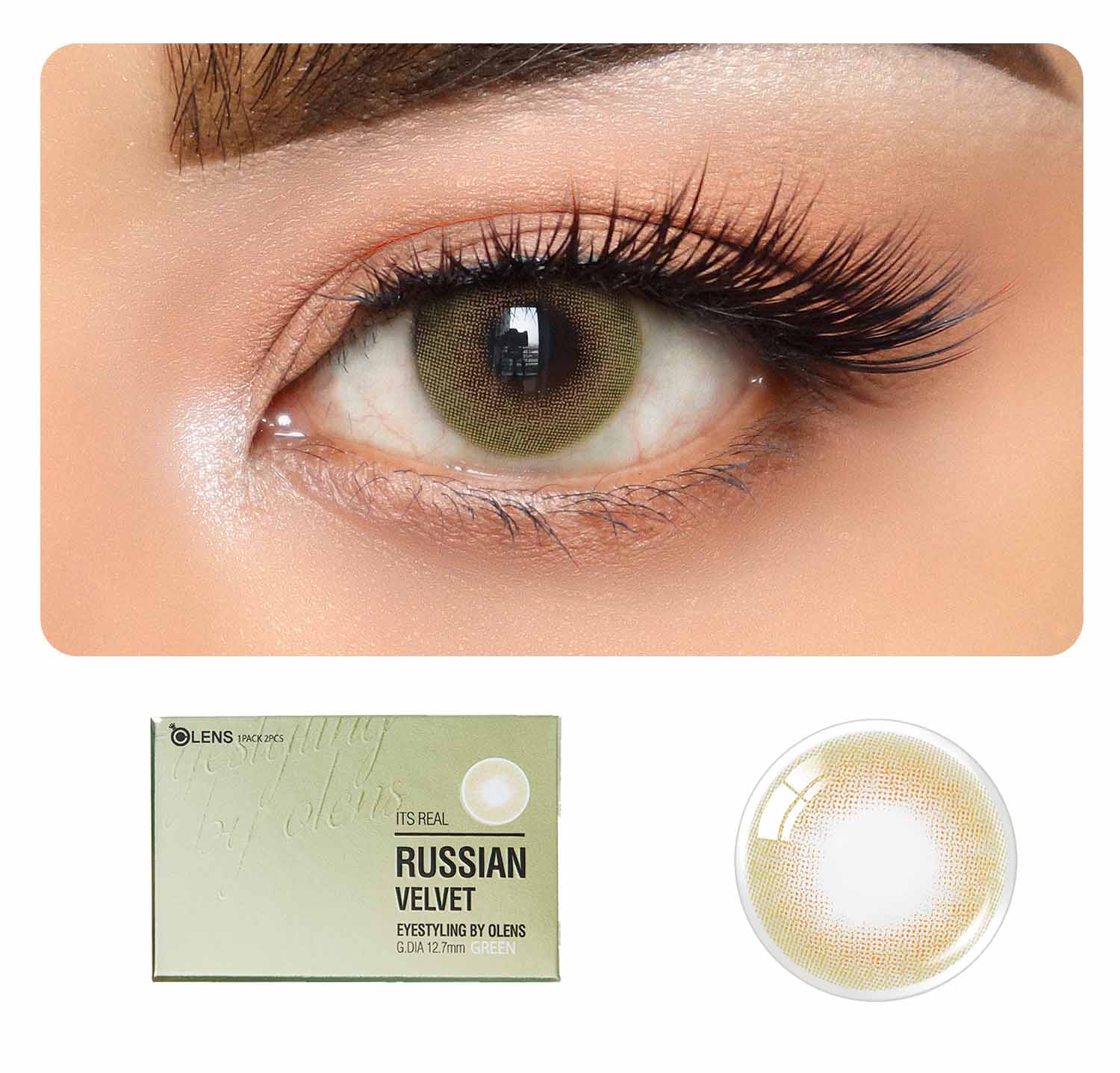 COLORED CONTACT LENSES OLENS Russian Velvet Green ( 1 Month )