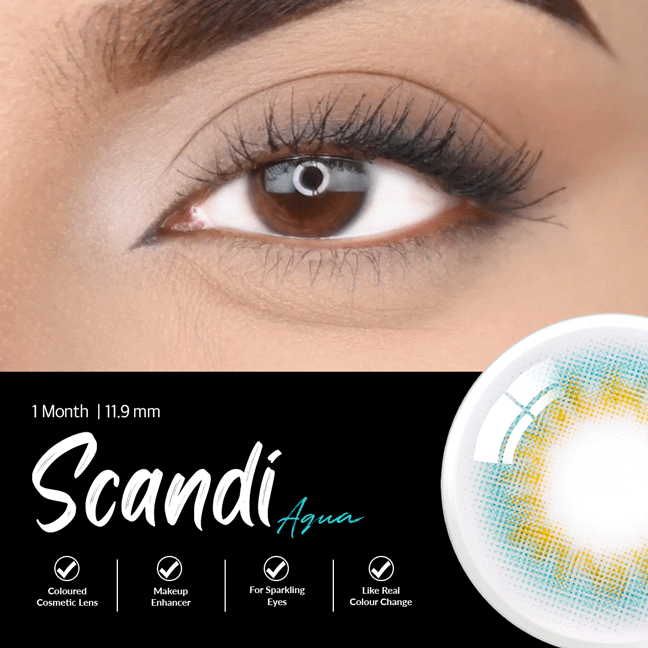 COLORED CONTACT LENSES OLENS Scandi Aqua ( 1 Month )