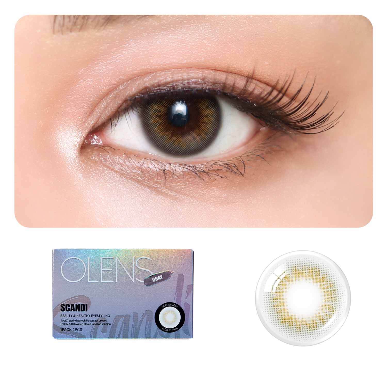 COLORED CONTACT LENSES OLENS Scandi Grey ( 1 Month )