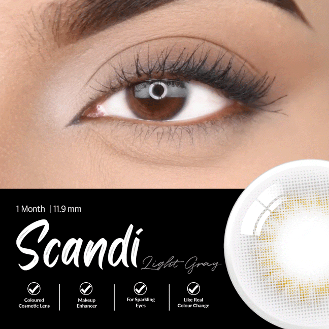 COLORED CONTACT LENSES OLENS Scandi Light Grey ( 1 Month )