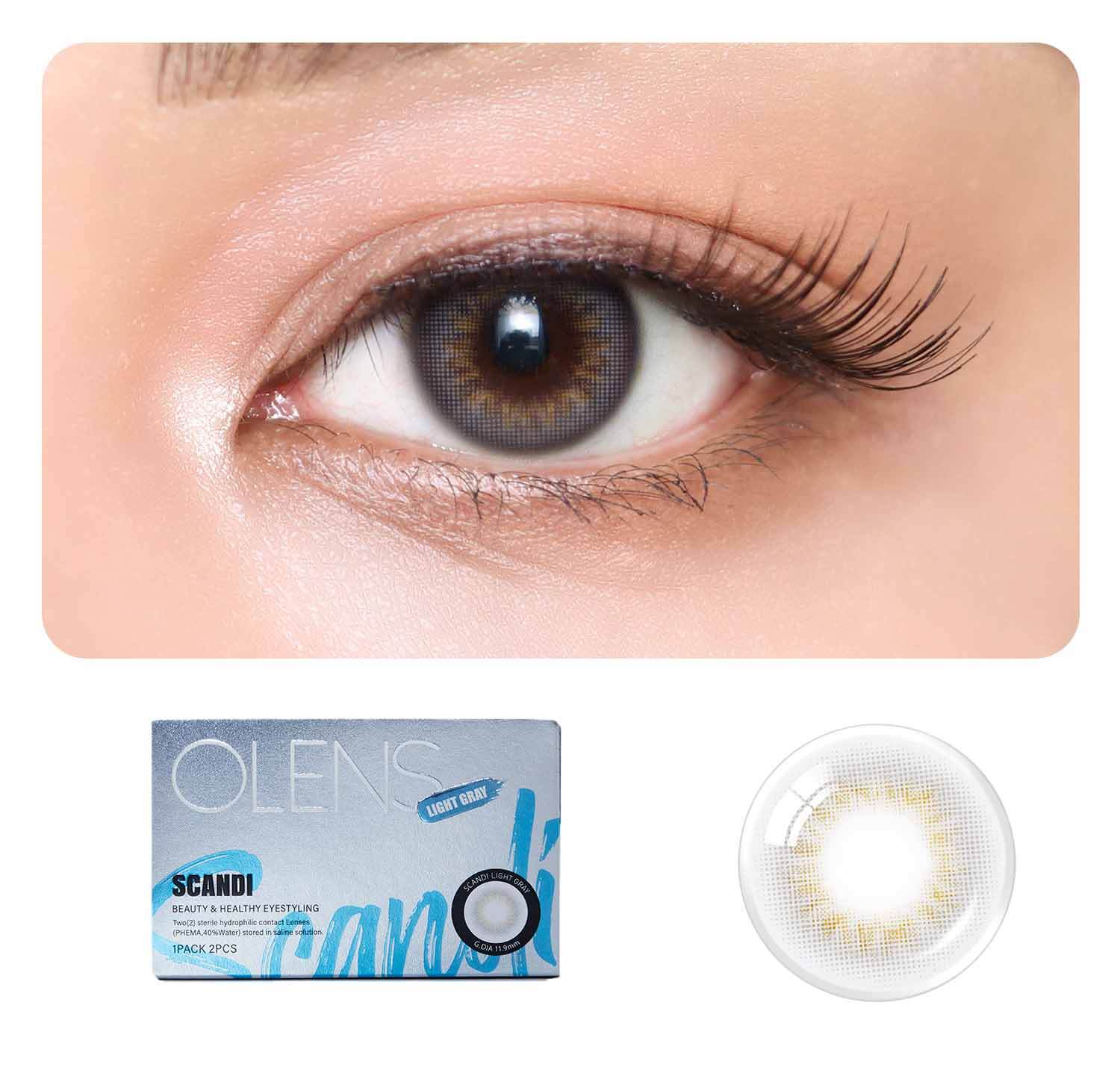 COLORED CONTACT LENSES OLENS Scandi Light Grey ( 1 Month ) Main image
