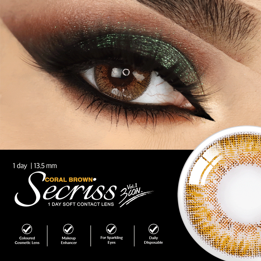 COLORED CONTACT LENSES OLENS Secriss Coral Brown ( 1 Day )