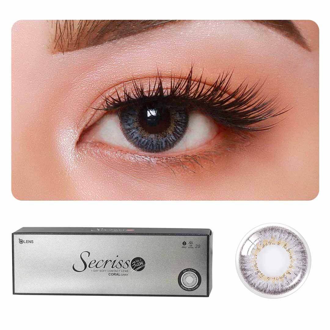 COLORED CONTACT LENSES OLENS Secriss Coral Gray ( 1 Day )