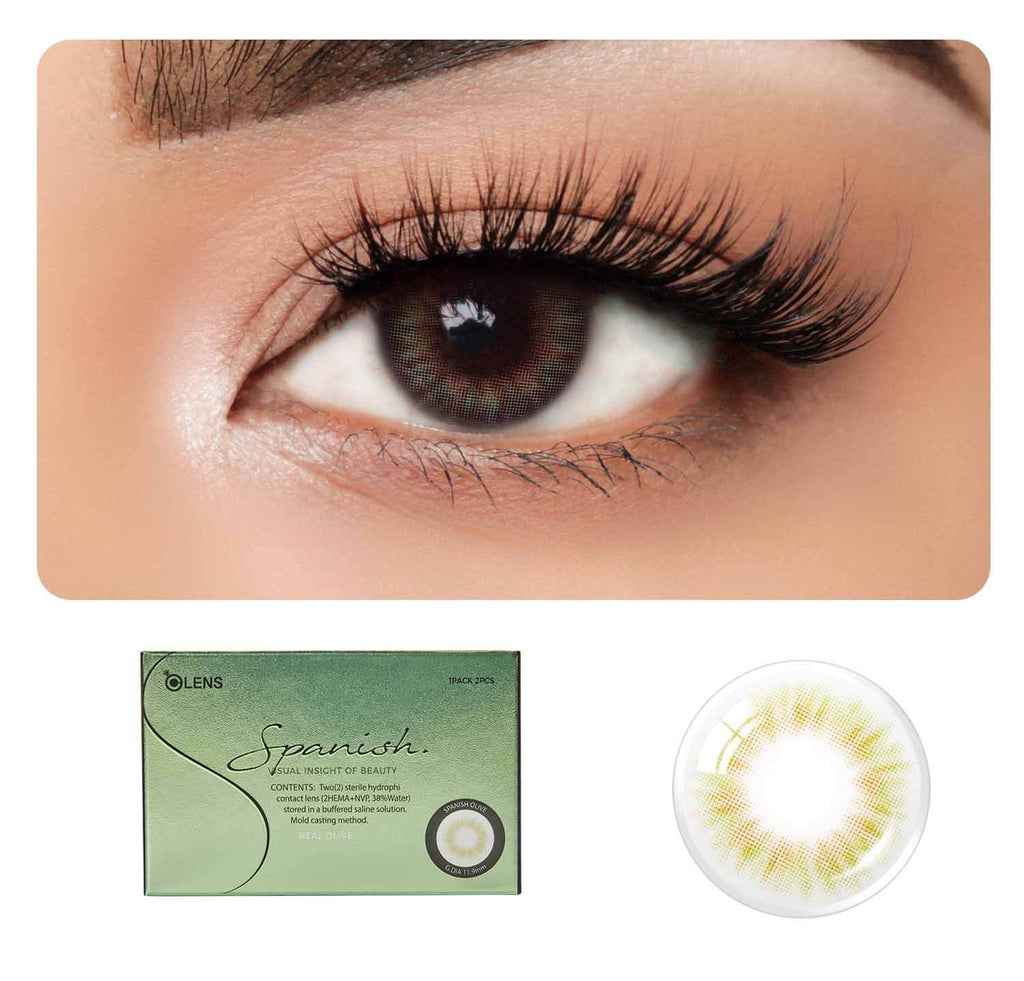COLORED CONTACT LENSES OLENS Spanish Real Olive ( 1 Month )