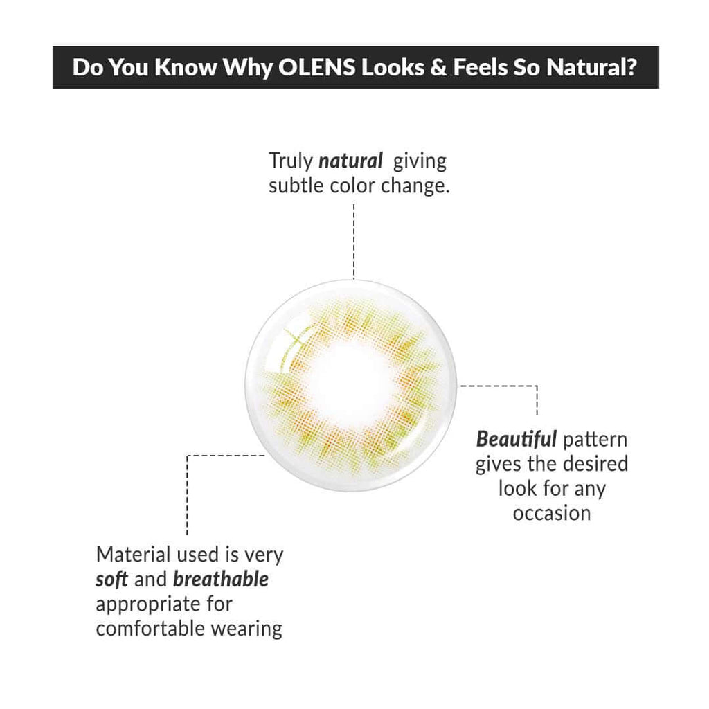 COLORED CONTACT LENSES OLENS Spanish Real Olive ( 1 Month )