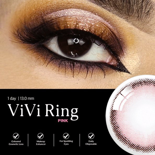 COLORED CONTACT LENSES OLENS Viviring Pink ( 1 Day )