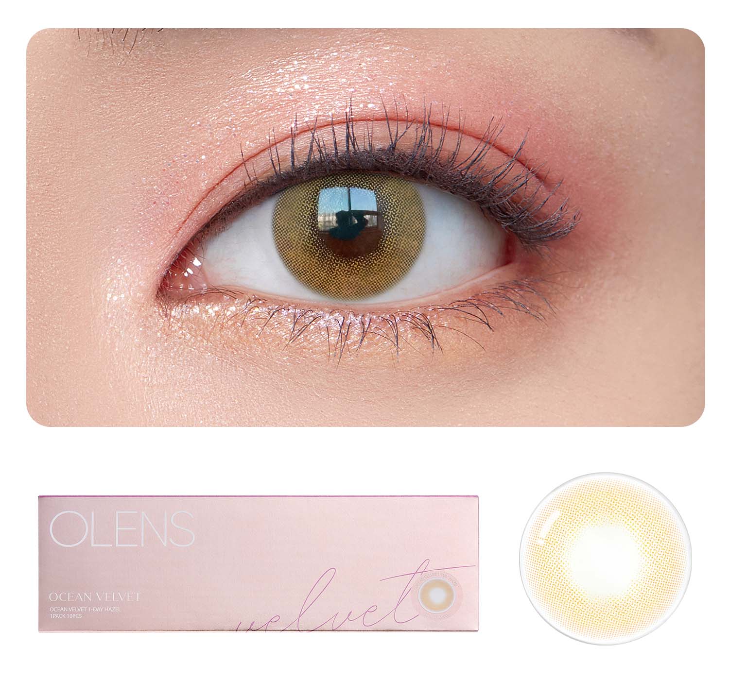 OLENS Premium Color Contact Lens | Ocean Velvet Brown contact lens | Natural looking brown lens, perfect for every Indian Skin tone | 1 day disposable trial pack | o-lens.co.in