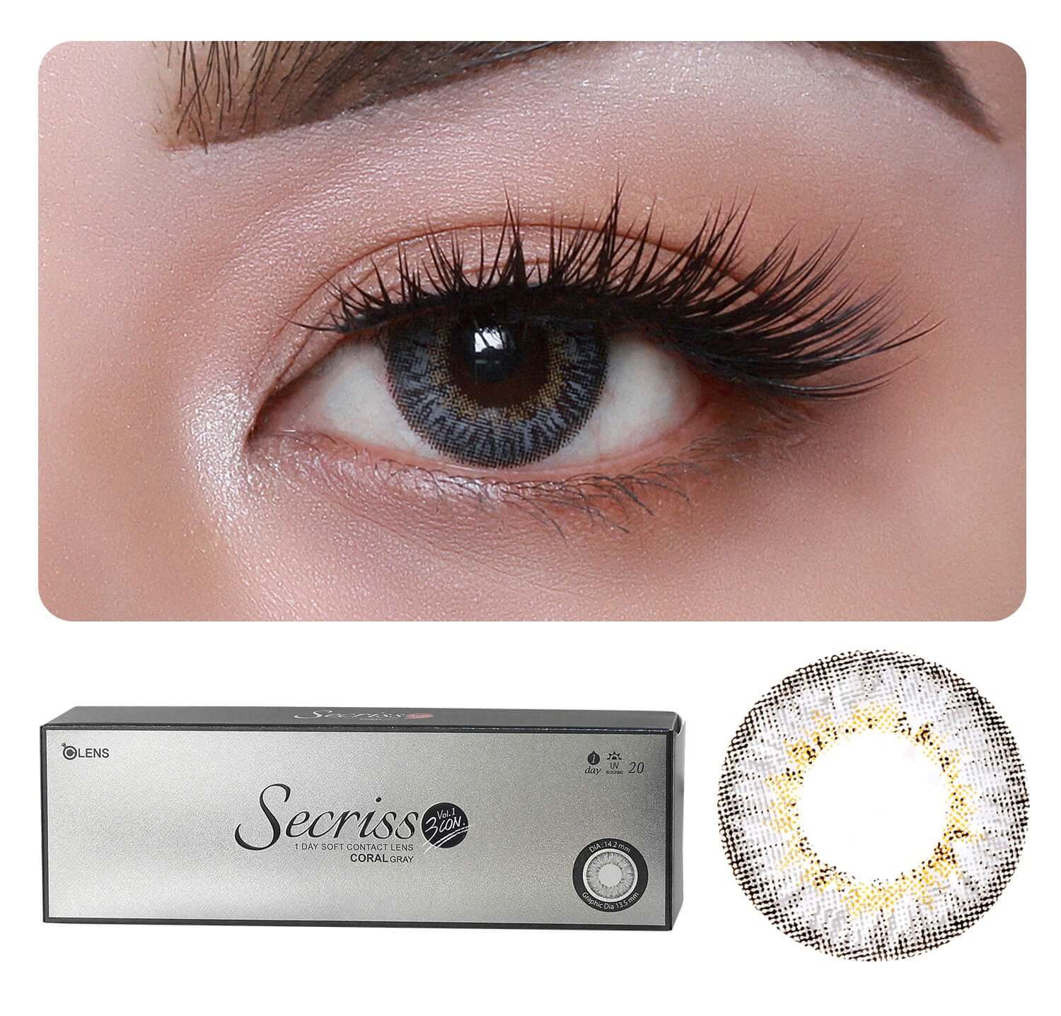 COLORED CONTACT LENSES OLENS OLENS Daily Pack 1 Pair, Plain ( 0.00 )