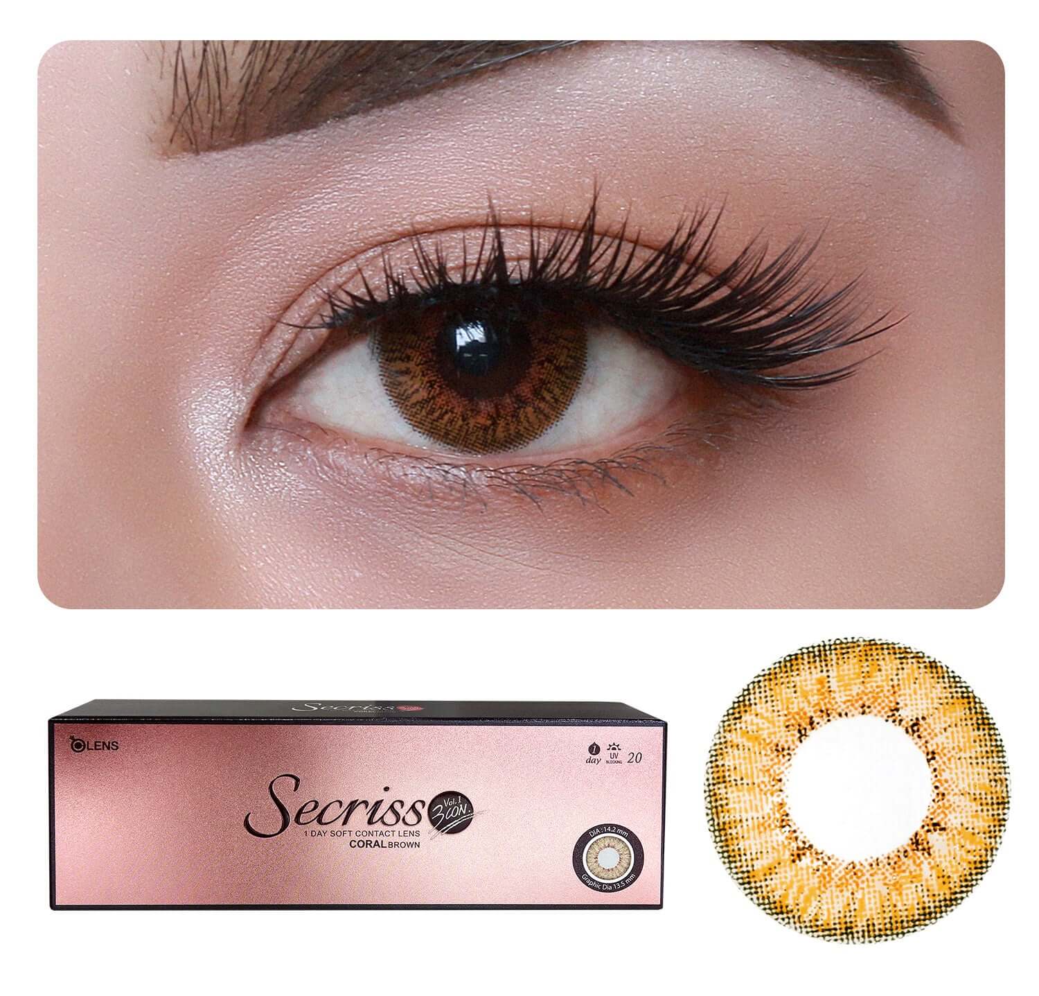 COLORED CONTACT LENSES OLENS OLENS Daily Pack 1 Pair, Plain ( 0.00 )