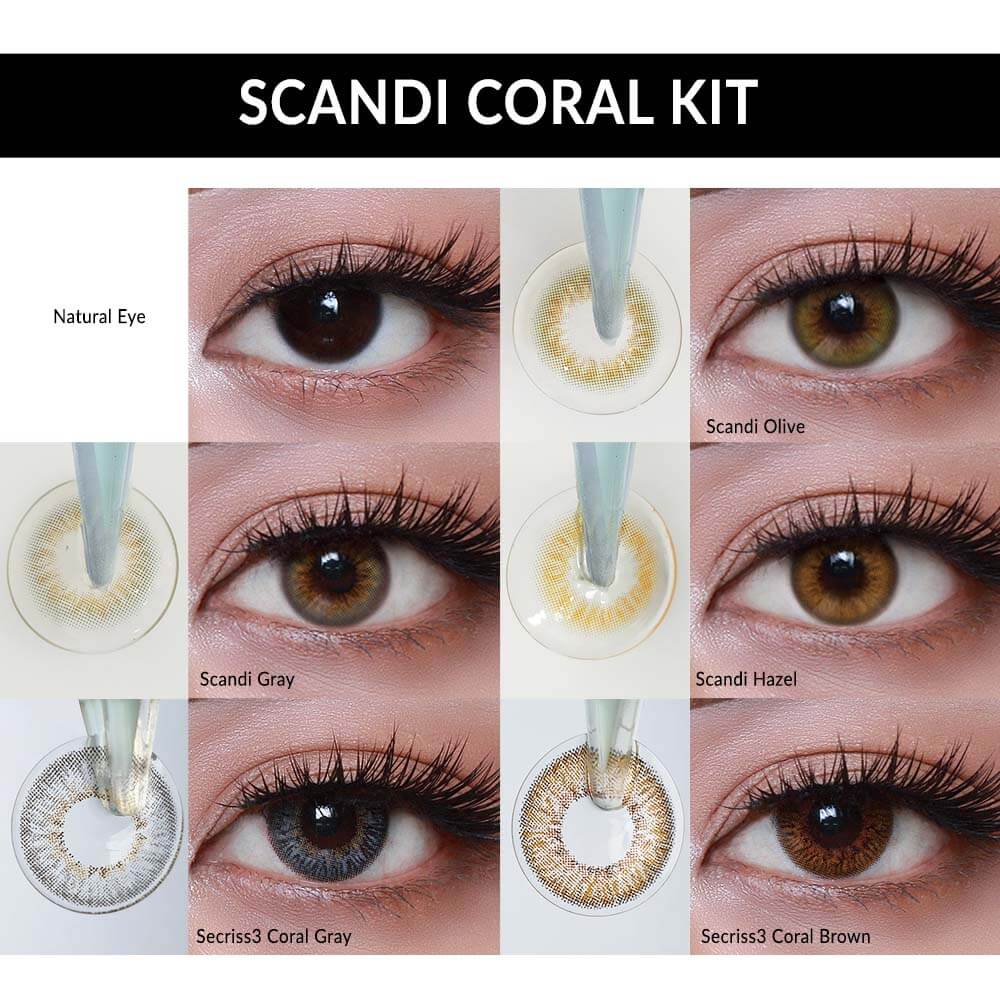 OLENS Premium Color Contact Lens Coral Scandi ( 1 Day ) kit with wide variety of color contact lens shade range | o-lens.co.in.