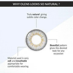  OLENS Premium Color Contact Lens | Jenith3 Sky Gray ( 6 Month ) | most comfortable makeup artist favorite lens | o-lens.co.in.