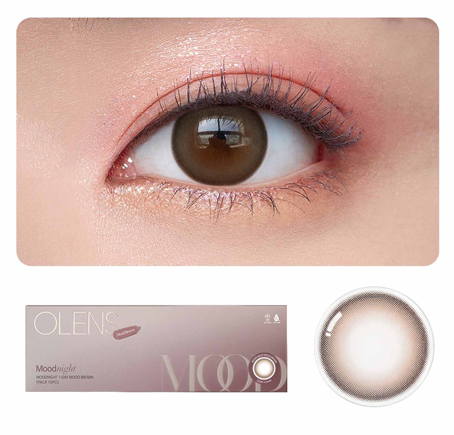 OLENS Premium Color Contact Lens | Mood Night Brown Lens | 1 day disposable | o-lens.co.in