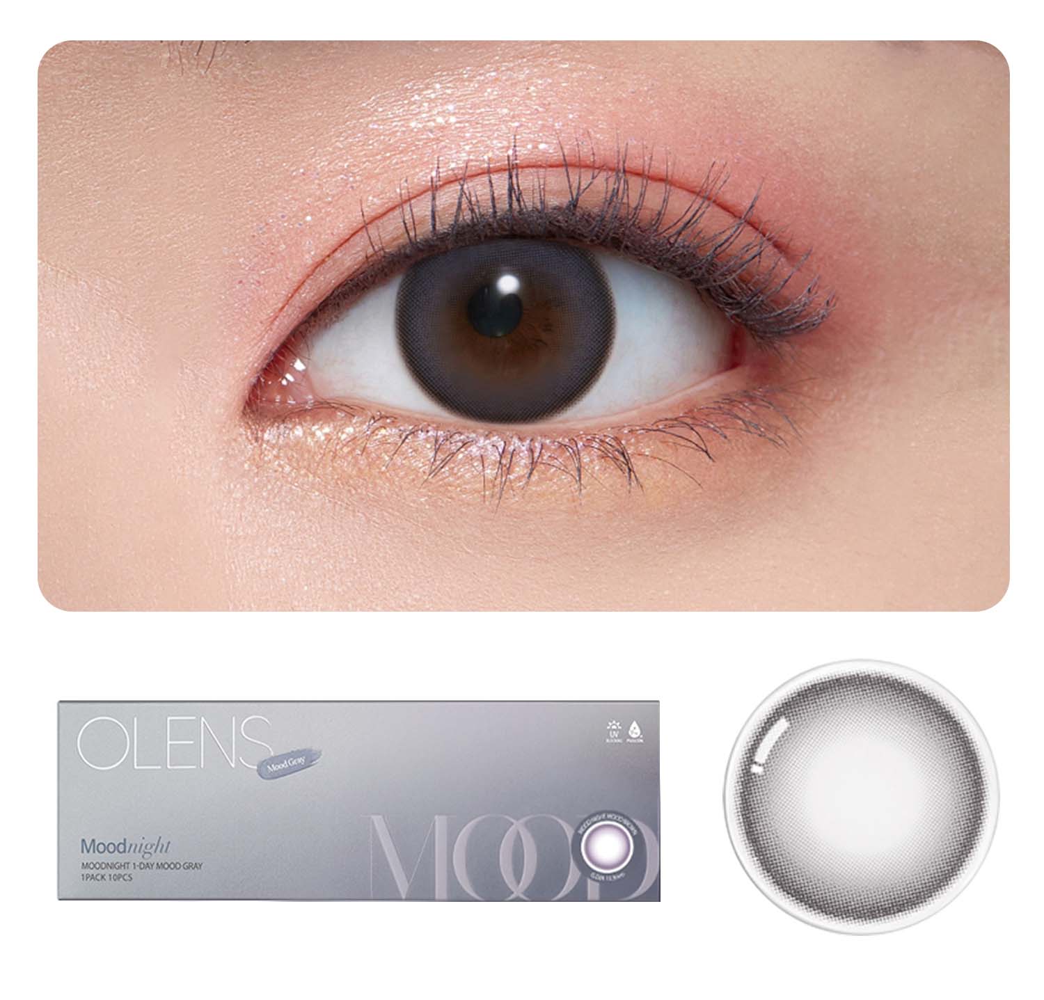 OLENS Premium Color Contact Lens | Mood Night Gray Color Contact Lens | Most Comfortable & soft | o-lens.co.in