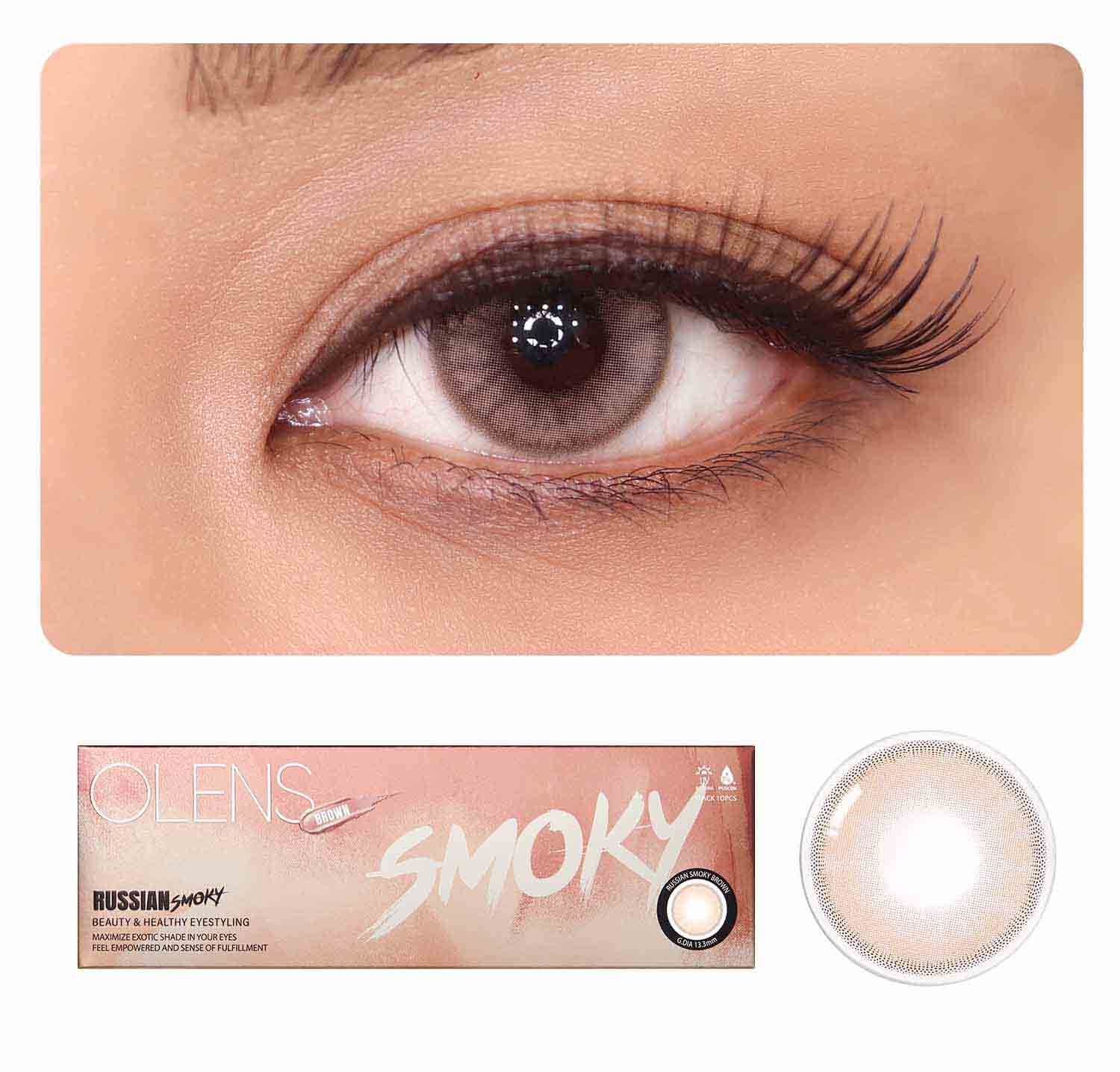 OLENS Premium Color Contact Lens Russian smoky brown color lens at best prices online in India | o-lens.co.in.